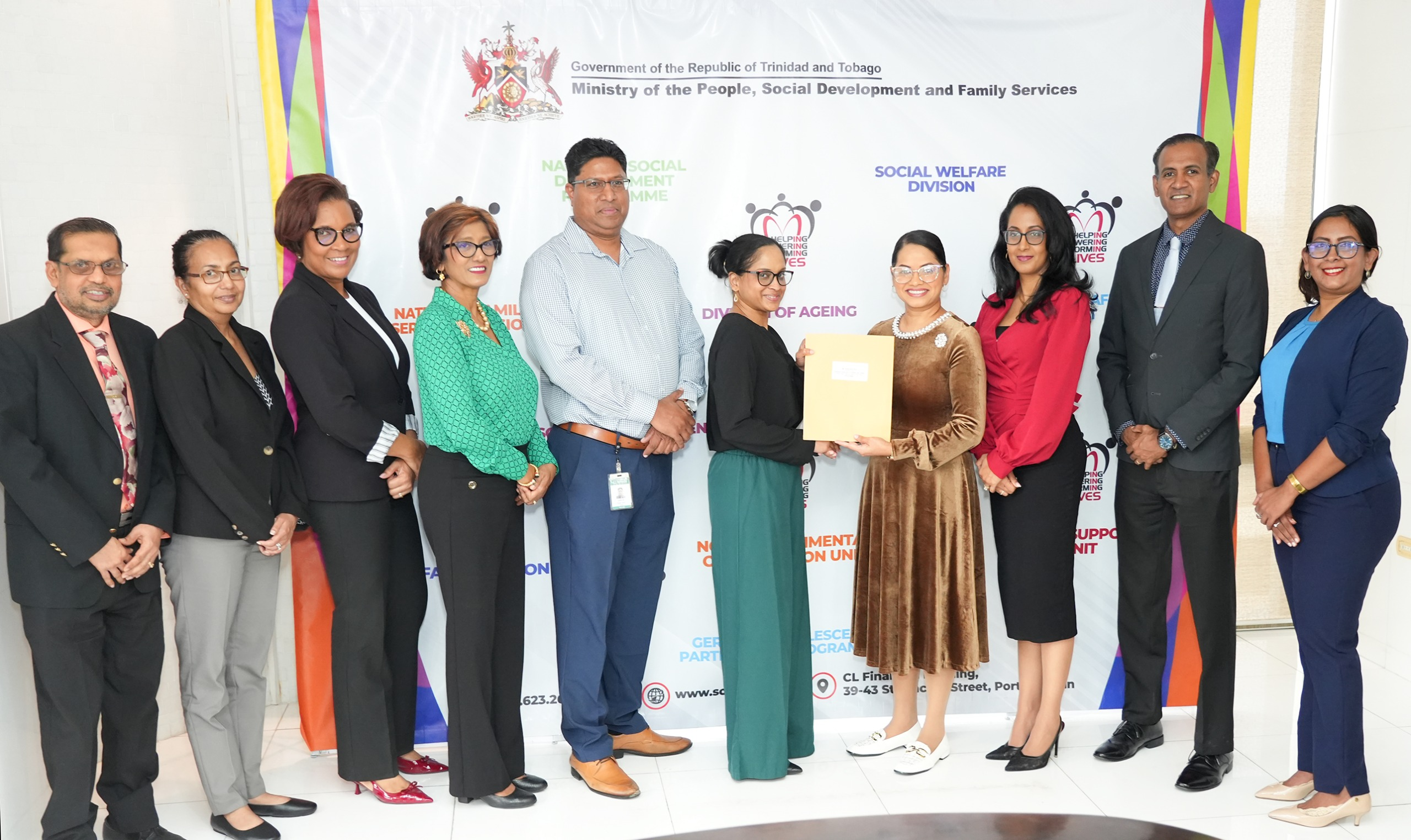 MPSDFS Makes Payment to the Children’s Authority of Trinidad and Tobago